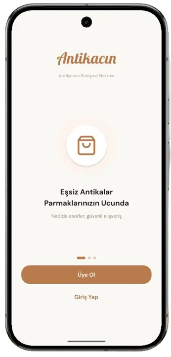Antikacın üye ol ve giriş yap ekranı
